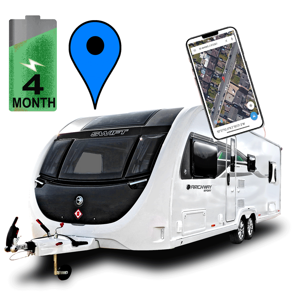 Battery GPS Caravan & Motorhome Tracker  - 30 Days FREE Live Tracking - No Wires - Set Up Ready To Track